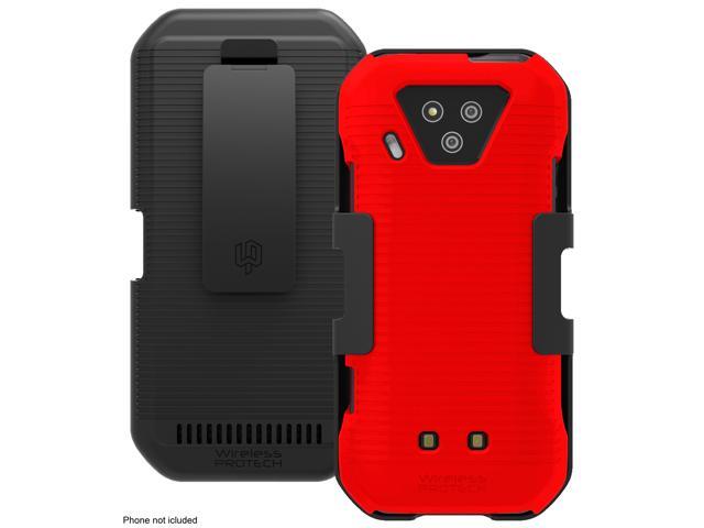 Wireless ProTech Shell Case and Holster Combo for Kyocera DuraForce Ultra 5G E7110. Slim Protective Hard Shell Case with Heavy-Duty Belt Clip Holster
