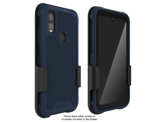 Kyocera DuraSport 5G C6930 Case and Holster Combo. Heavy Duty Rotating Belt Clip Holster and Rugged Flexible TPU Case Combo