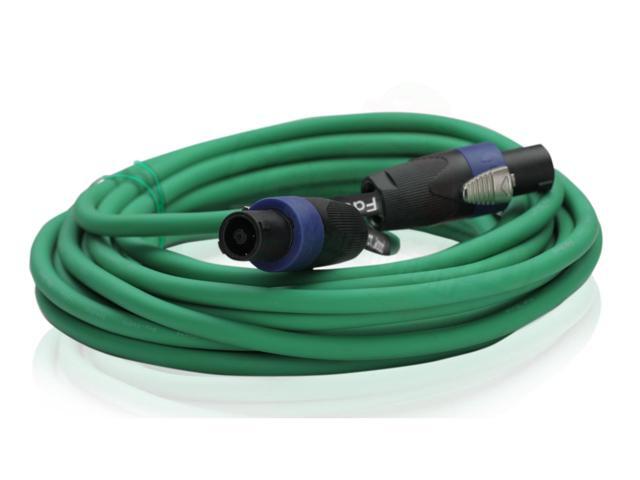Speakon to Speakon Cables (2 Pack) by FAT TOAD 25ft Professional DJ Pro Audio Green Speaker PA Cord with Twist Lock Connector 12 AWG Wire for...