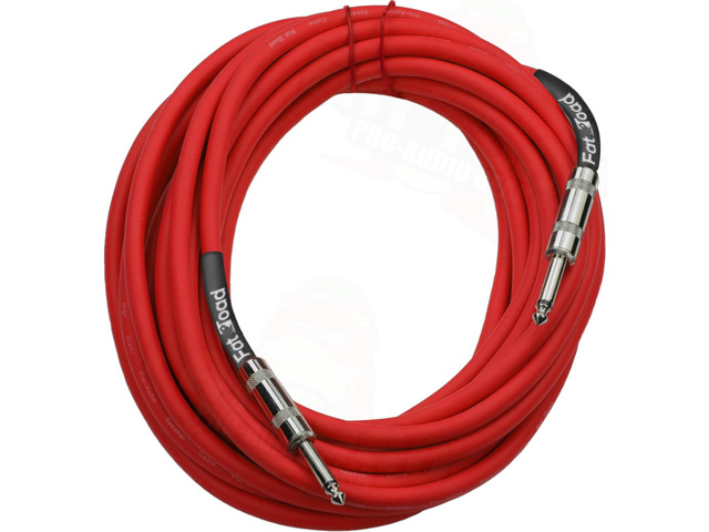 1/4' to 1/4 Male Jack Speaker Cables (2 Pack) by FAT TOAD 25ft Professional Pro Audio Red DJ Speakers PA Patch Cords Quarter Inch 12 AWG Gauge...