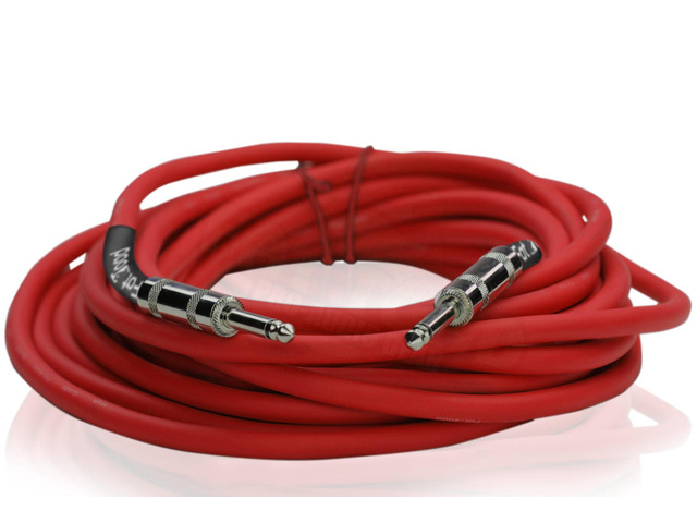 1/4' to 1/4 Male Jack Speaker Cables (2 Pack) by FAT TOAD 25ft Professional Pro Audio Red DJ Speakers PA Patch Cords Quarter Inch 12 AWG Gauge...