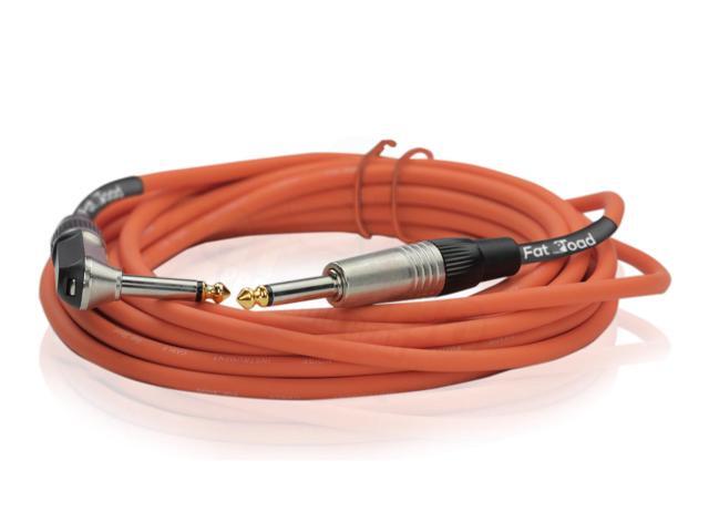 Guitar Cords (4 Pack) Right Angle Instrument Cable by FAT TOAD 20FT 1/4 Inch Straight-End Wires for Electric Guitar, Bass, Keyboards & Music...