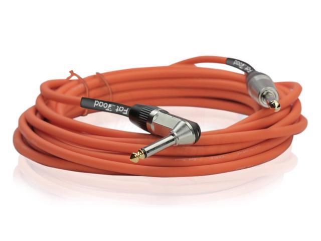 Guitar Cords (4 Pack) Right Angle Instrument Cable by FAT TOAD 20FT 1/4 Inch Straight-End Wires for Electric Guitar, Bass, Keyboards & Music...
