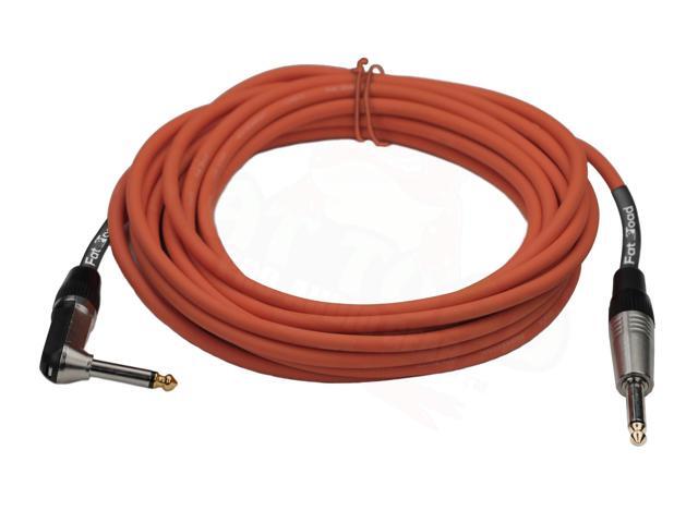 Guitar Cords (4 Pack) Right Angle Instrument Cable by FAT TOAD 20FT 1/4 Inch Straight-End Wires for Electric Guitar, Bass, Keyboards & Music...