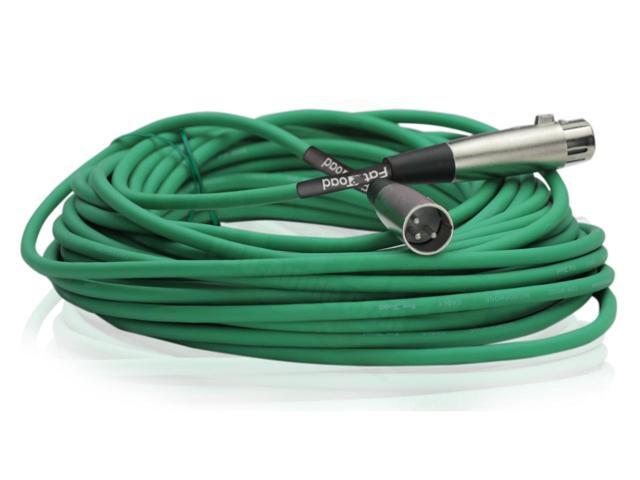 XLR Microphone Cables (2 Pack) by FAT TOAD 50ft Pro Audio Green Mic Cord Patch Extension & Male to Female Lo-Z Connector 20 AWG Shielded Wire &...