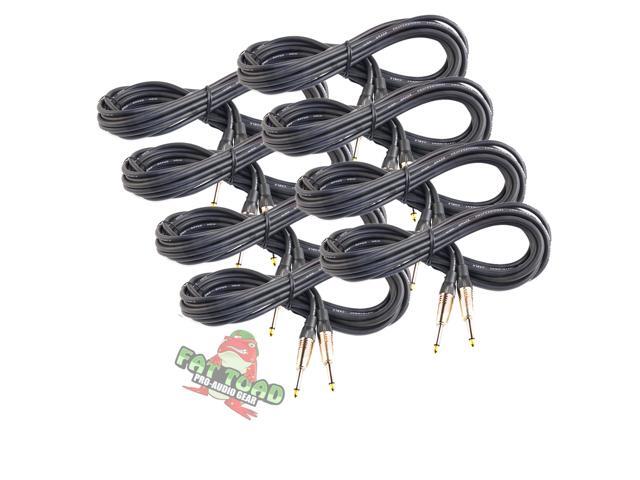 Guitar Cables (8 Pack) Instrument Cord by FAT TOAD 20GA Patch Conductor for Electric or Acoustic Guitar, Bass, Pedals, Keyboards, Speakers,...
