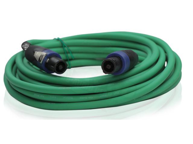 Speakon to Speakon Cables (2 Pack) by FAT TOAD 25ft Professional DJ Pro Audio Green Speaker PA Cord with Twist Lock Connector 12 AWG Wire for...