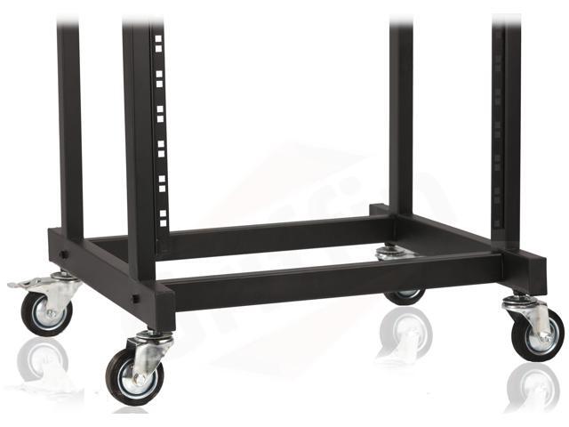 GRIFFIN Rack Mount Cart Stand & Top Mixer Platform 25U Rolling Music Studio Booth Case Holder Pro Audio Recording Cabinet Mount Rails Sound...