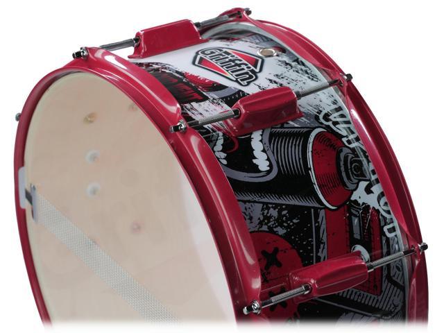 Snare Drum by GRIFFIN Birch Wood Shell 14'x6.5' with Custom Graphic Wrap (Limited Edition) Percussion Acoustic Musical Instrument Kit &...