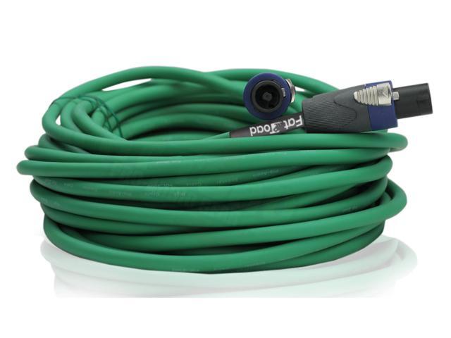 Speakon to Speakon Cable by FAT TOAD 50ft Professional 12GA Pro Audio Green Speaker PA Cord with Twist Lock Connector 12 AWG Wire for...