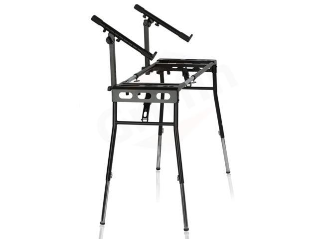 GRIFFIN 2-Tier DJ Coffin Workstation Stand Double Table Top Keyboard & Laptop Holder Duel Level Digital Piano Rack Mount Platform for Studio...