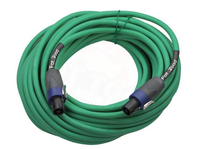 6 PACK - 50FT Speakon to Speakon Speaker Cables by FAT TOAD Professional DJ Pro Audio Green PA Cords with Twist Lock Connector 12 AWG Wires for...