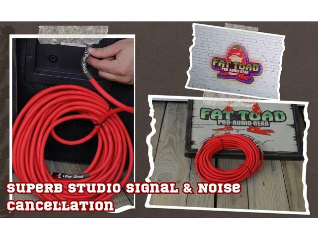 1/4' to 1/4 Speaker Cable by FAT TOAD 50ft Professional Pro Audio Red DJ Speaker PA Patch Cord Quarter inch Male Jack 12 AWG Gauge Wire for...