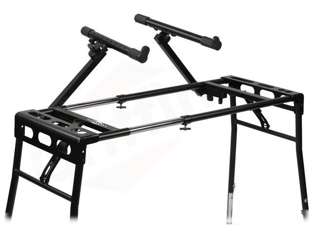 GRIFFIN 2-Tier DJ Coffin Workstation Stand Double Table Top Keyboard & Laptop Holder Duel Level Digital Piano Rack Mount Platform for Studio...