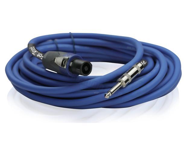 Speakon to 1/4 Male Cables (2 Pack) by Fat Toad 25 ft Professional Pro Audio Blue DJ Speaker PA Cord with Twist Lock Connector 12 AWG Wire for Impeccable Studio Recording & Stage Performance Gear - image 2