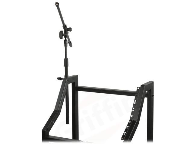 GRIFFIN Rack Mount Cart Stand & Top Mixer Platform 25U Rolling Music Studio Booth Case Holder Pro Audio Recording Cabinet Mount Rails Sound...