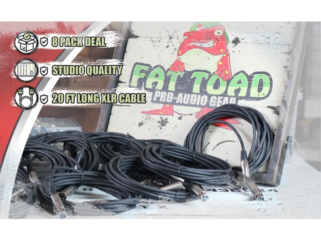 Microphone Cables by FAT TOAD (8 Pack) 20ft Professional Pro Audio XLR Mic Cord Patch with Female & Male Connector 20GA Shielded Wire &...