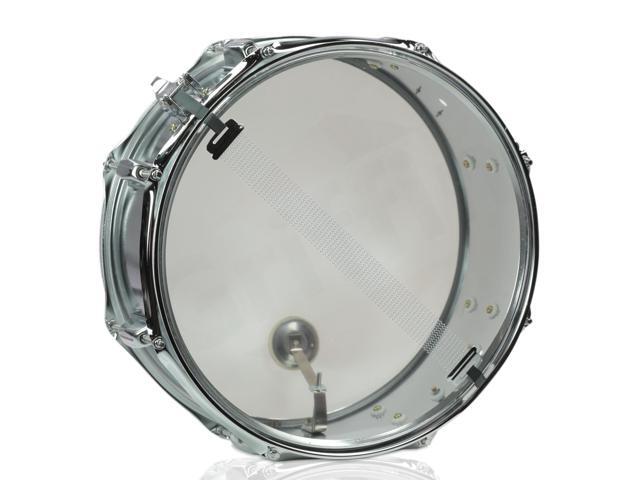 Metal Snare Drum by GRIFFIN 14' x 5.5' inch Steel Chrome Shell 8 Tuning Lugs & Snare Throw Off Strainer Set Musical Instrument Kit & Drummers...
