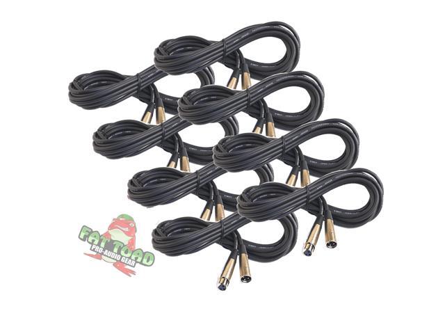 Microphone Cables by FAT TOAD (8 Pack) 20ft Professional Pro Audio XLR Mic Cord Patch with Female & Male Connector 20GA Shielded Wire &...