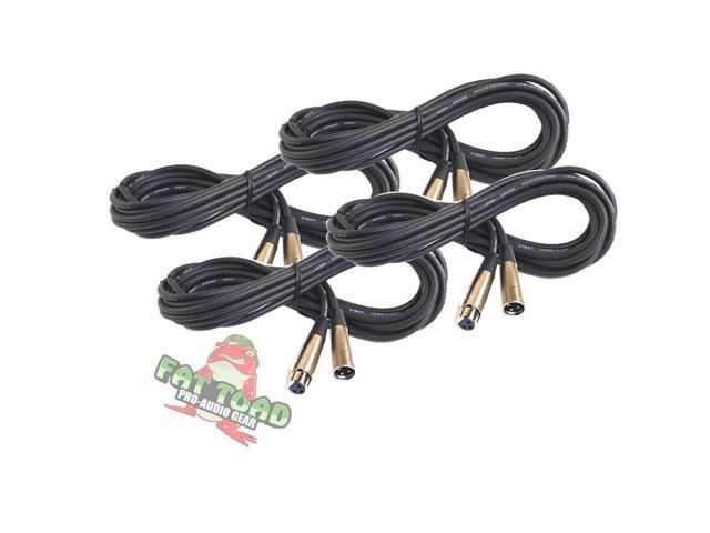 Microphone Cables by FAT TOAD (4 Pack) 20ft Pro Audio XLR Mic Cord Patch Extension with Female & Male Connector 20 AWG Shielded Wire & Balanced...