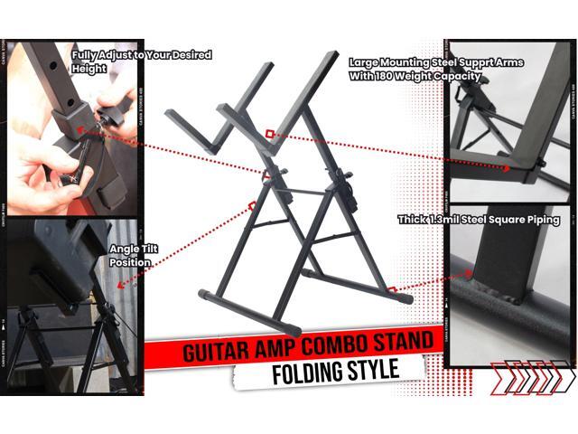 GRIFFIN Guitar Amplifier Stand (Stage-FramePRO Series) Low Profile Audio Amp Tilt Back Adjustment Combo PA Speaker Karaoke Monitor Holder ...