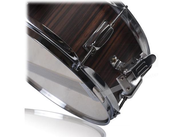 Snare Drum by GRIFFIN 14' x 5.5' Black Hickory PVC & Coated Head on Poplar Wood Shell Acoustic Marching Percussion Instrument Set, Drummers...