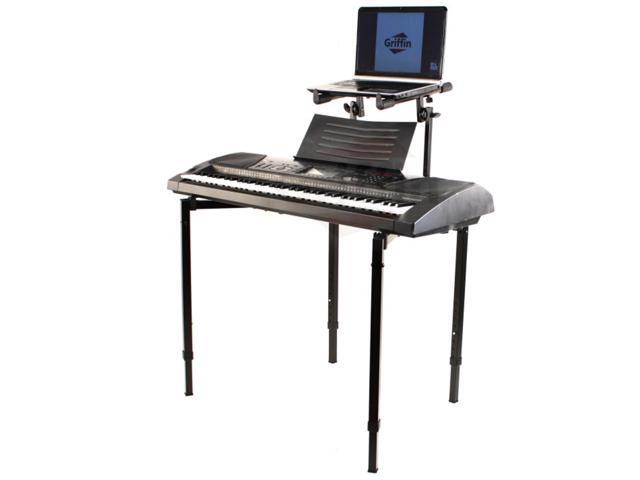 Double Piano Keyboard & Laptop Stand by GRIFFIN 2 Tier/Dual Portable Studio Mixer Rack for Turntables, DJ Coffins, Speakers, Digital Audio Gear &...