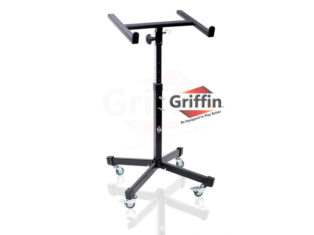 mobile studio mixer stand dj cart by griffin rolling standing rack on casters with adjustable height portable turntable protect your digital...