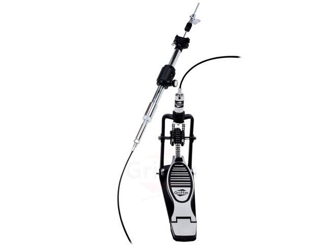 Remote Hi Hat Stand with Foot Pedal by GRIFFIN Drummers Cable Auxiliary Cymbal High Hat Percussion Hardware with Drum Key Heavy Duty Sturdy...