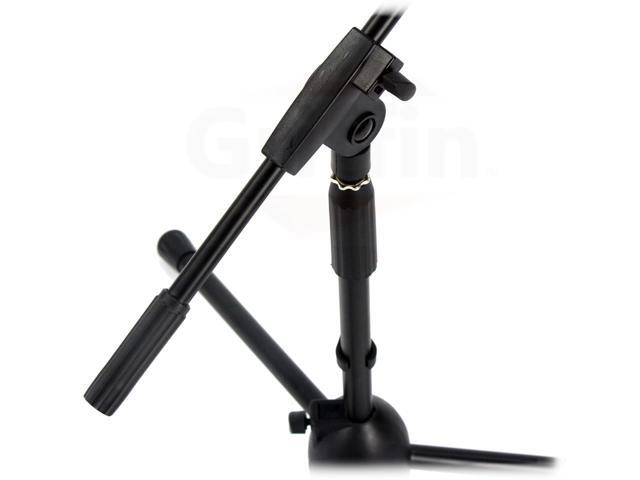 Short Microphone Stand with Boom Arm by GRIFFIN Low Profile Tripod Mic Stand Mount for Kick Bass Drum, Studio Desktop Recording, Singing, &...