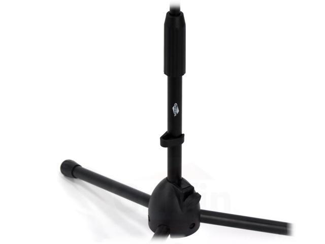 2 PACK- Low Profile Microphone Stand by GRIFFIN Short Tripod Mic Stand Mount with Boom Arm for Kick Bass Drum, Studio Desktop Recording, Singing...
