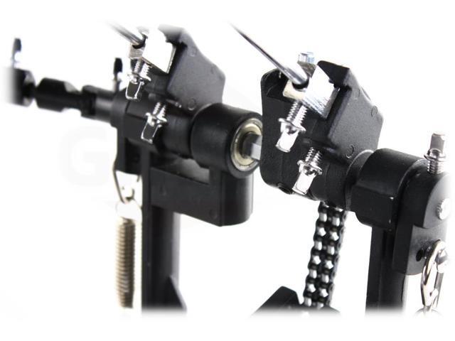 Deluxe Double Kick Drum Pedal for Bass Drum by GRIFFIN Twin Set Foot Pedal Quad Sided Beater Heads Dual Pedal Two Chain Drive Percussion...