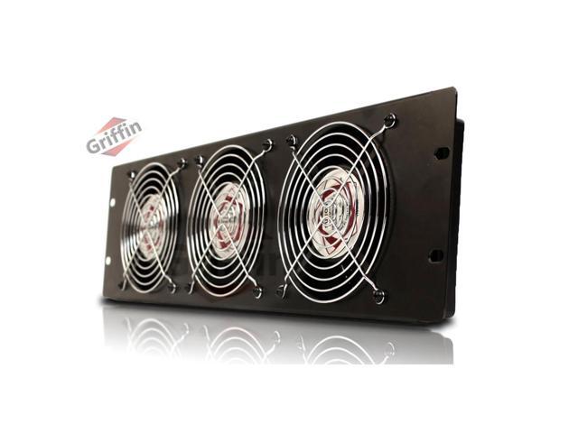 GRIFFIN Rackmount Cooling Fan 3U Ultra-Quiet Triple Exhaust Fans, Keep Studio Audio Equipment Gear Cool Rack Mount on Network IT System Server...