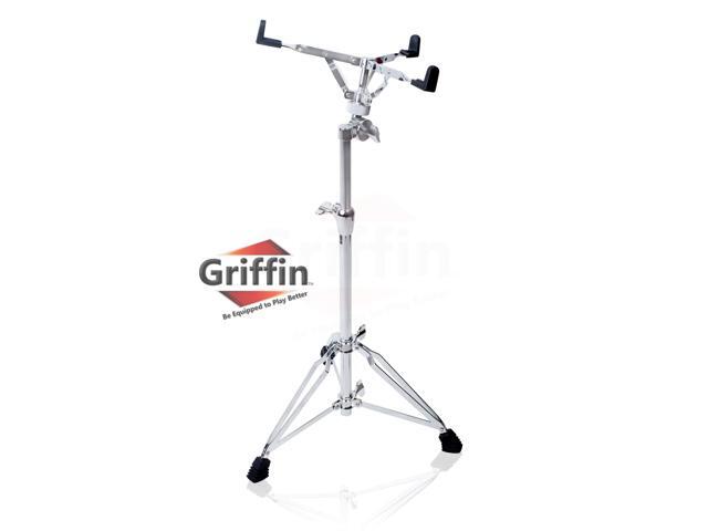 Extended Height Snare Drum Stand by GRIFFIN Tall Adjustable Height Snare Stand For Practice Pad Concert Stand Up Drum Mount Holder With Basket...