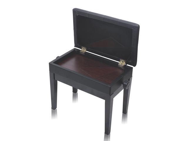 GRIFFIN Premium Antique Piano Bench Adjustable Black Solid Wood Frame & PU Leather Padded Cushion Vintage Ergonomic Musicians Keyboard Chair ...