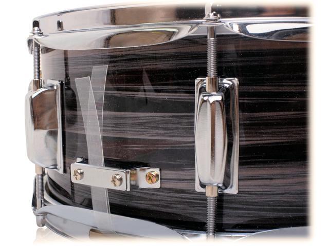 Deluxe Snare Drum by GRIFFIN 14' x 5.5' Poplar Wood Shell with Zebra PVC Glossy Finish Percussion Musical Instrument with Drummers Key for...
