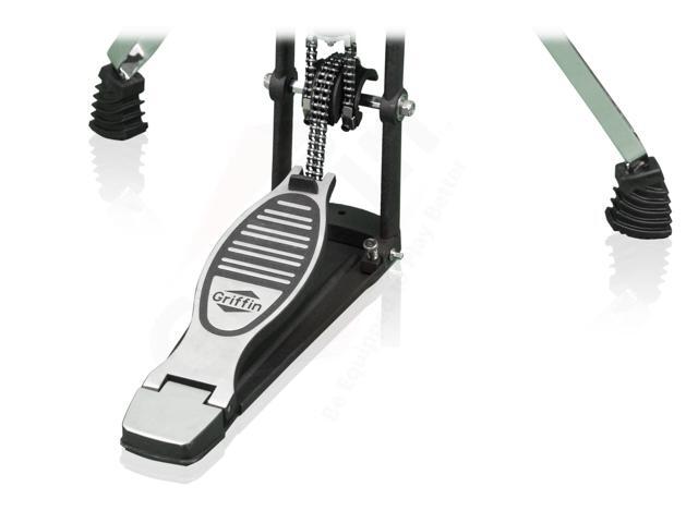 Premium 2 Leg Hi-Hat Stand by GRIFFIN Heavy Duty Hihat Cymbal Foot Pedal with Drum Key Folding Two Leg Style Converts to a No Leg High Hat...