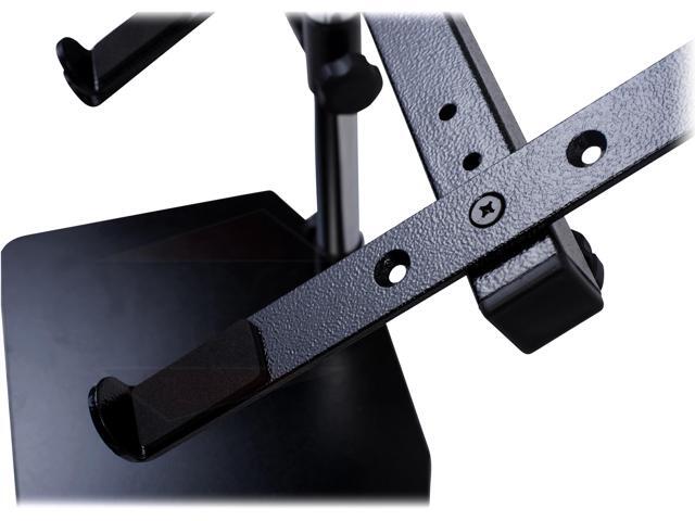Double DJ Laptop Stand by FAT TOAD 2 Tier PC Table Holder Portable Computer Clamp Equipment Rack with Duel Mounts for Music Studio Mixers,...