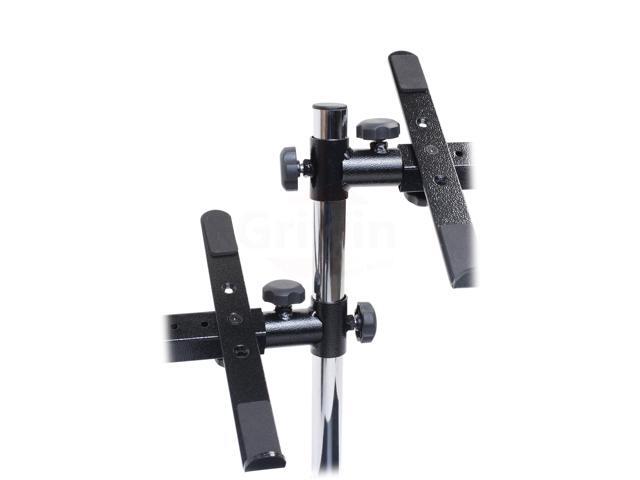 Double DJ Laptop Stand by FAT TOAD 2 Tier PC Table Holder Portable Computer Clamp Equipment Rack with Duel Mounts for Music Studio Mixers,...