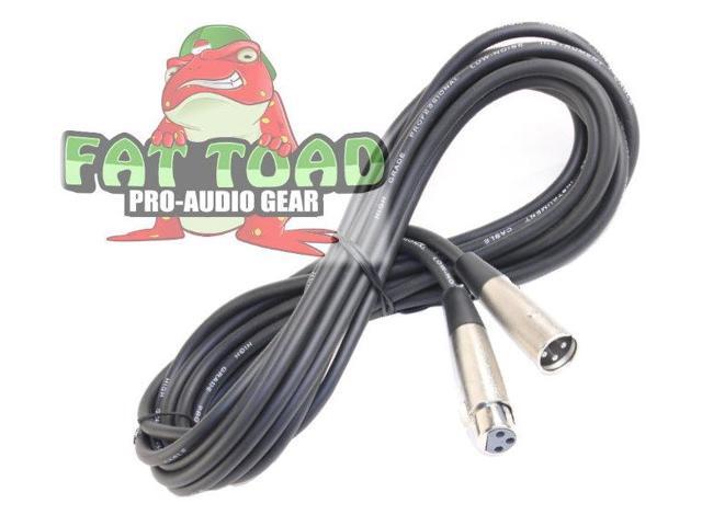 XLR Microphone Cable by FAT TOAD 20ft Professional Pro Audio Mic Cord Extension Patch with Male to Female Lo-Z Connector 20 AWG Wire & Balanced...