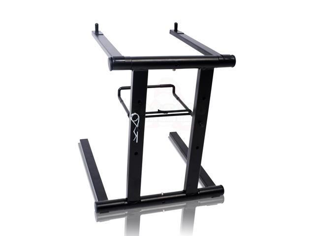 2 PACK - DJ Laptop Stand with Sub-tray Shelf by FAT TOAD Folding Compact Pro Audio Computer Table Top Rack Stand Mount for iPads, Mixer...