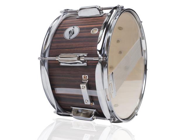 GRIFFIN Firecracker Snare Drum Acoustic Popcorn 10' x 6' Poplar Mini Wood Shell & Black Hickory PVC Concert Marching Percussion Musical...