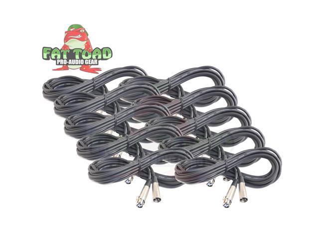 Microphone Cables by FAT TOAD (10 Pack) 20ft Professional Pro Audio XLR Mic Cord Patch with Female & Male Connector 20 AWG Shielded Wire &...