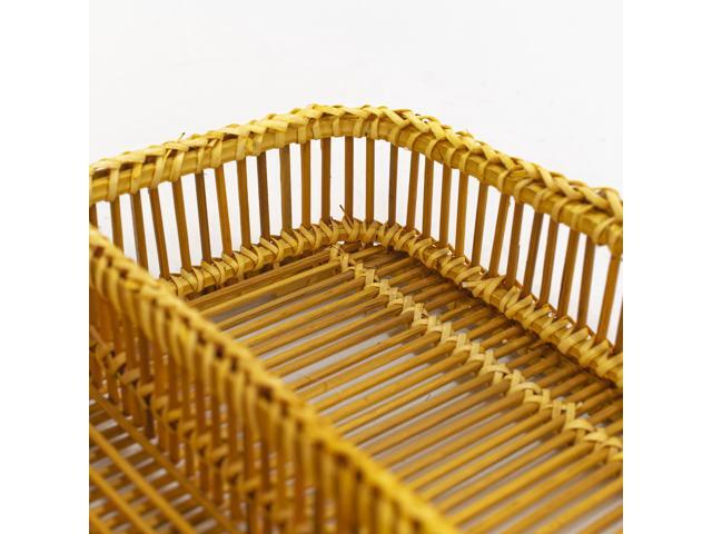ShelterCast Bamboo Serving Tray for Dinner, Tea, Bar, Table, Breakfast Tray, Good for Parties. 16'l x 12' W x 2'h Gold(Small)