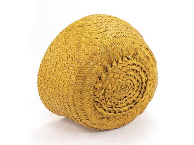 ShelterCast Dyed Seagrass Belly Basket with 8 Pompoms And Handle
