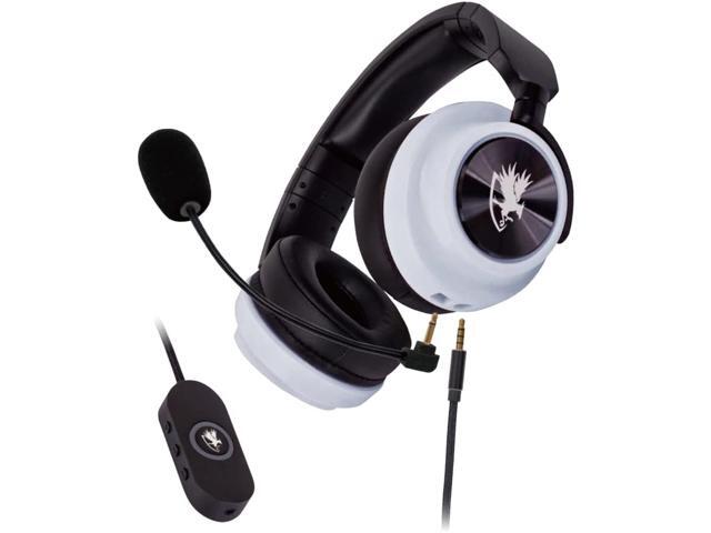 Digifast Orpheus White Gaming Headset, Noise-Canceling Adjustable Microphone, Remote Vol/Mic Control, Plug & Play, 50 mm driver