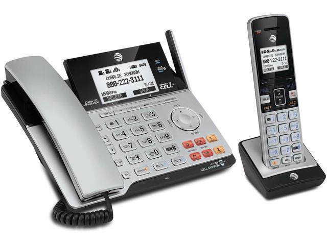 AT&T - TL86103 DECT 6.0 2-Line Expandable Corded/Cordless Phone with Bluetooth Connect to Cell and Answering System - Silver/Black - image 8