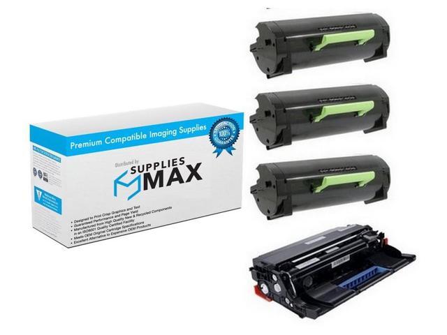 SuppliesMAX Compatible Replacement for Lexmark MS-517DN/MS-617DN/MX-517DE/MX-617DE Combo Pack (1-Drum Unit/3-Extra High Yield Toners)...