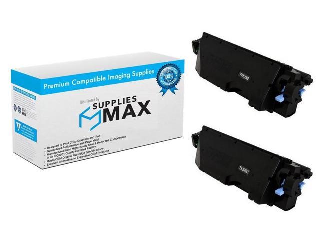 SuppliesMAX Compatible Replacement for Kyocera Mita ECOSYS P7040cdn Black Toner Cartridge (2/PK-16000 Page Yield) (TK-5162K) (1T02NT0US0_2PK)