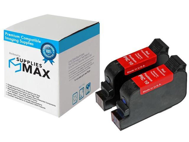SuppliesMAX Remanufactured Replacement for Francotyp-Postalia PostBase Mailing System 20/30/45/65/85 Fluorescent Red Postage Meter Inkjet (2/PK)...